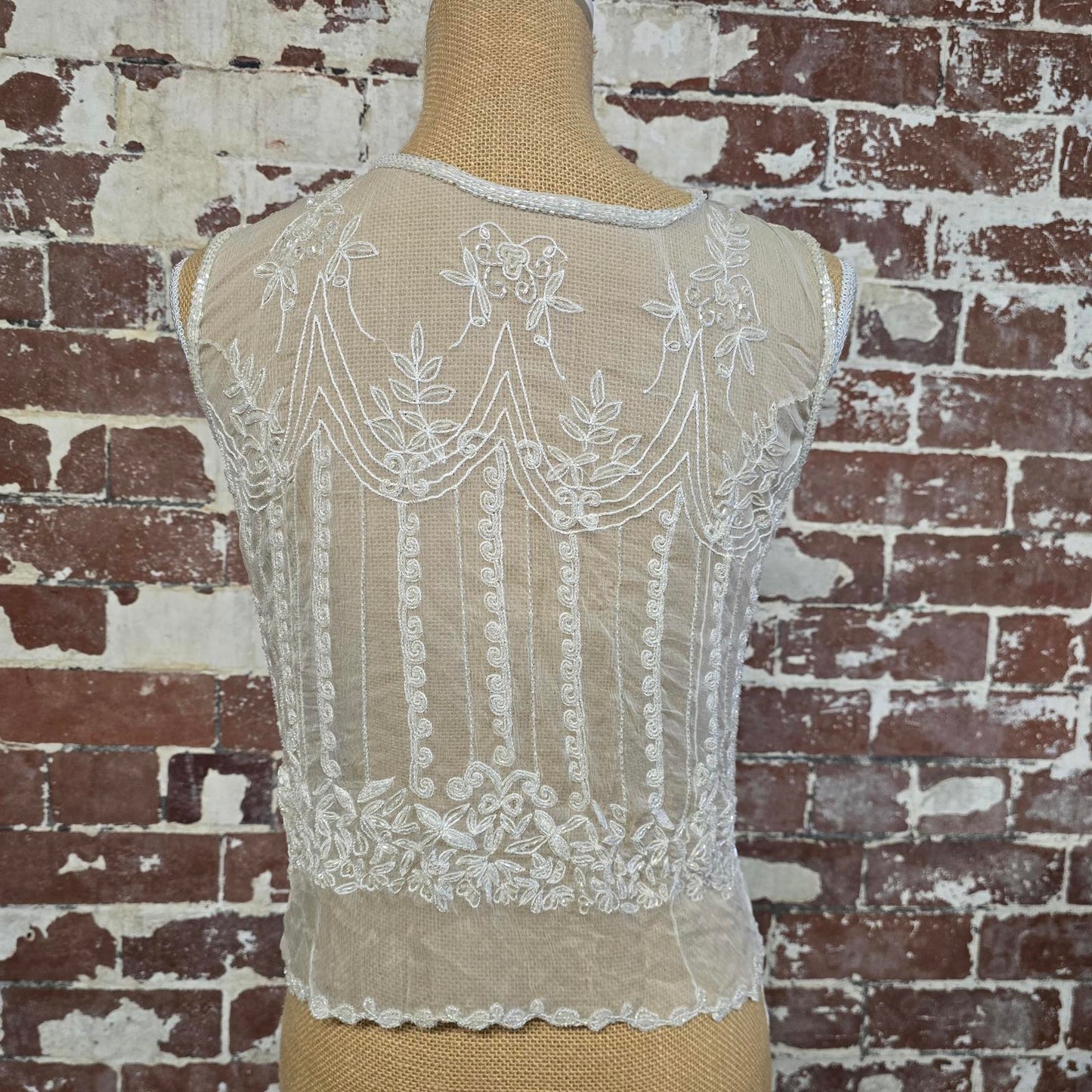 Handmade Vintage sequin chemiesette top size 10-12