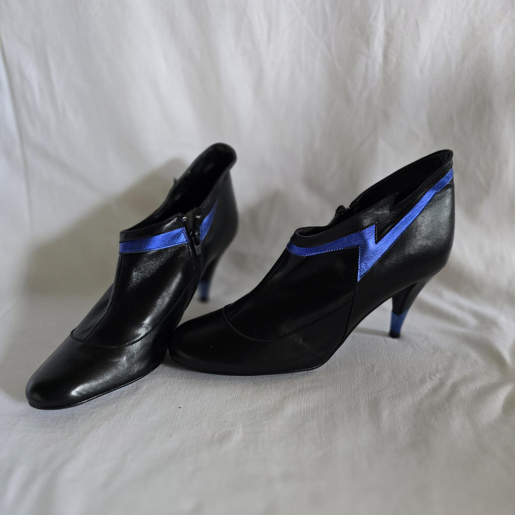Ladies Schuh | Black Leather Petrol Flash | Ankle Boot | Size 7