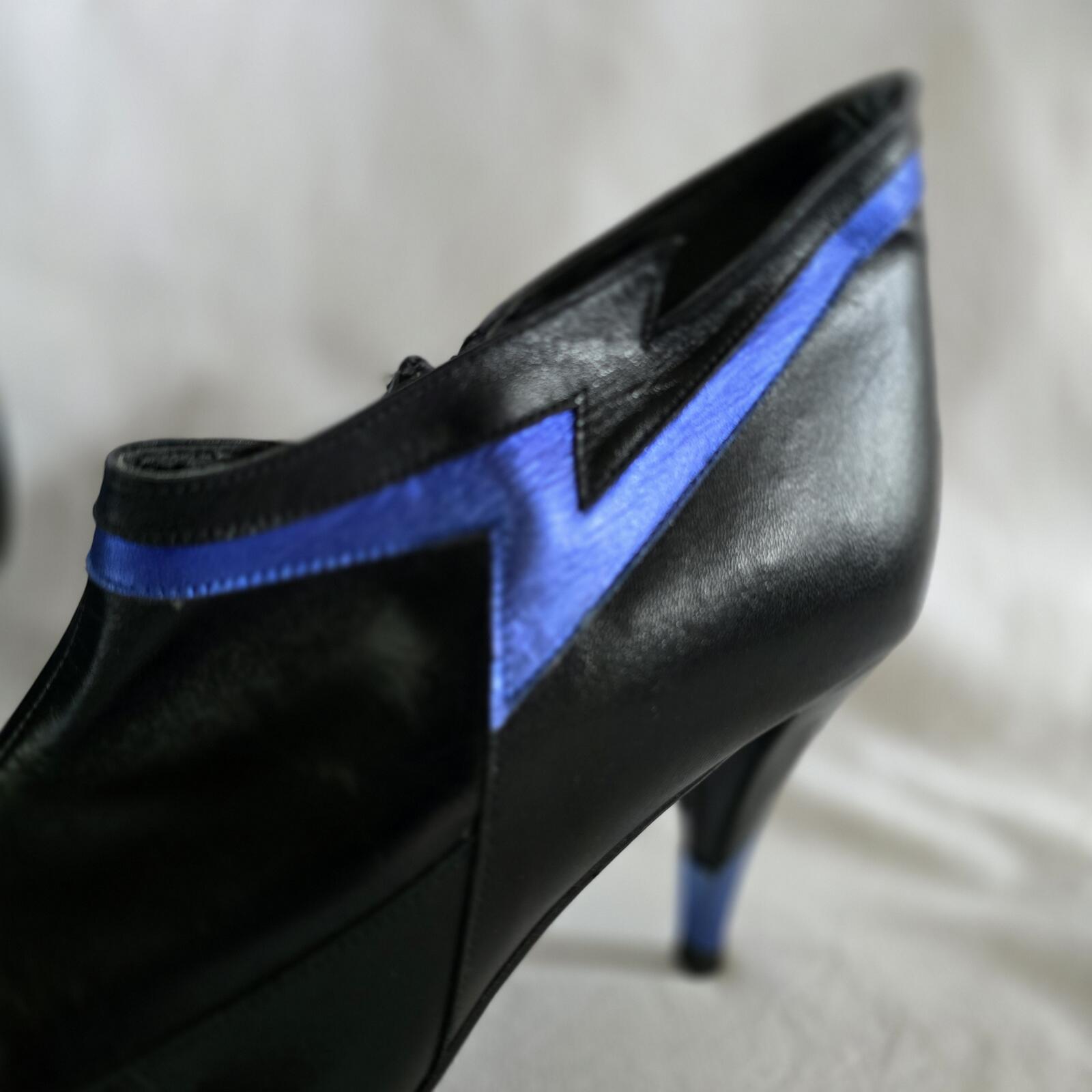 Ladies Schuh | Black Leather Petrol Flash | Ankle Boot | Size 7