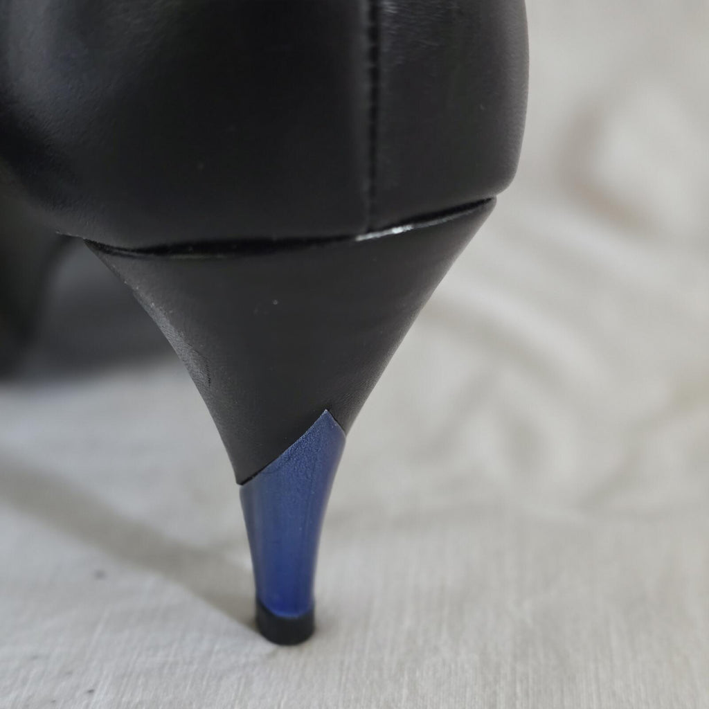 Ladies Schuh | Black Leather Petrol Flash | Ankle Boot | Size 7