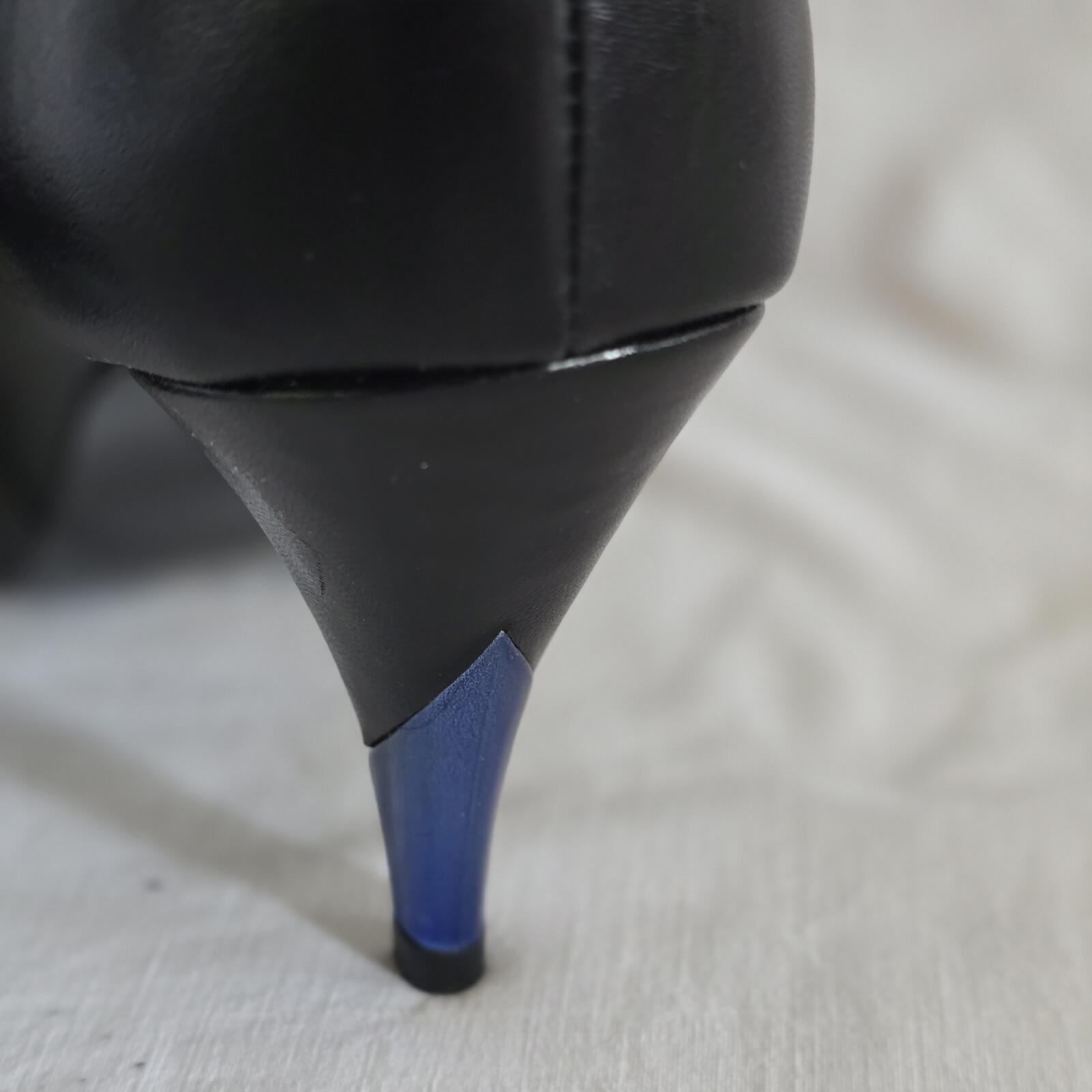 Ladies Schuh | Black Leather Petrol Flash | Ankle Boot | Size 7