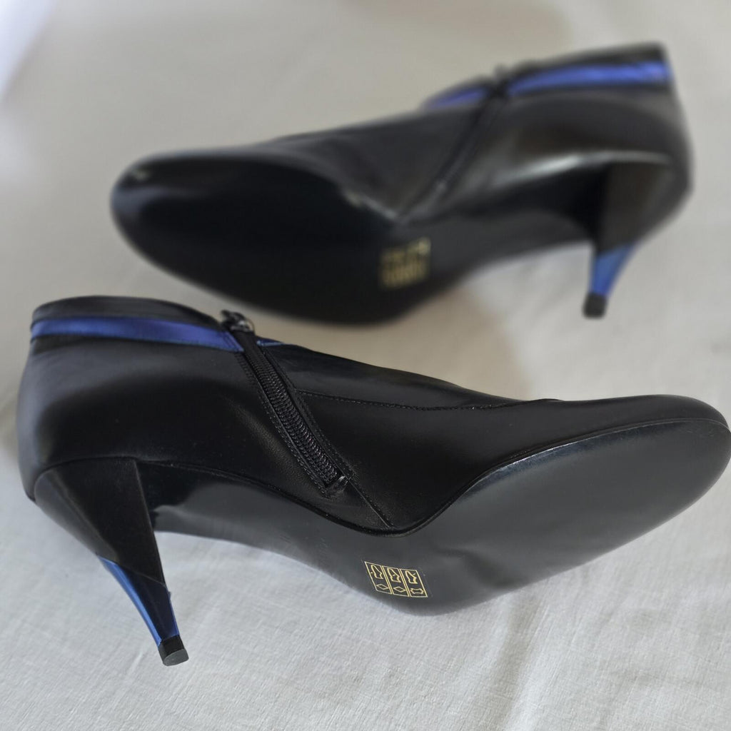 Ladies Schuh | Black Leather Petrol Flash | Ankle Boot | Size 7