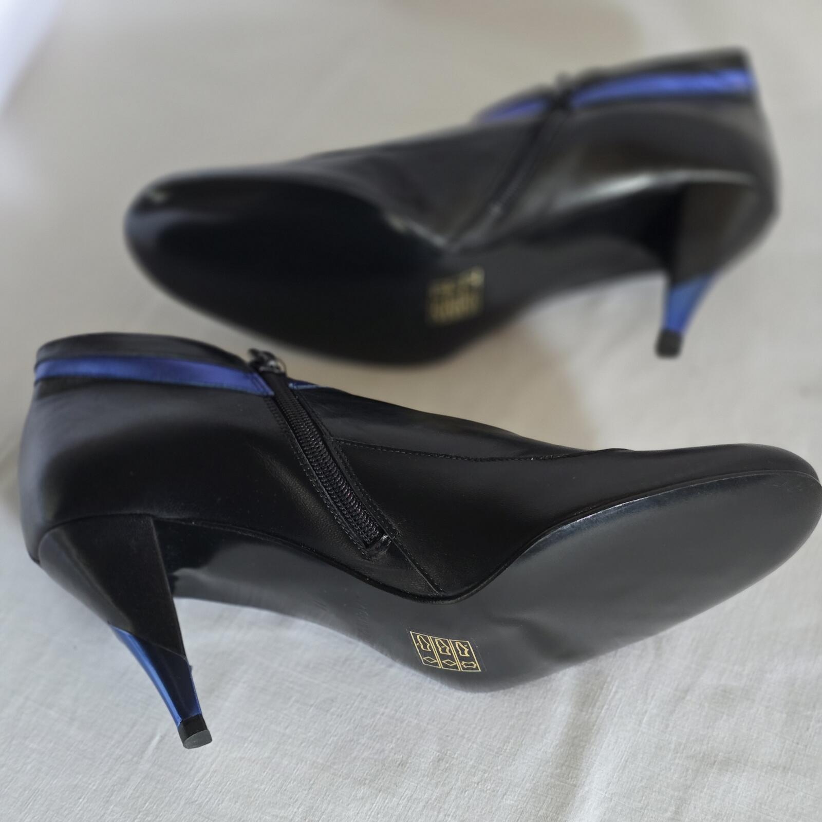 Ladies Schuh | Black Leather Petrol Flash | Ankle Boot | Size 7