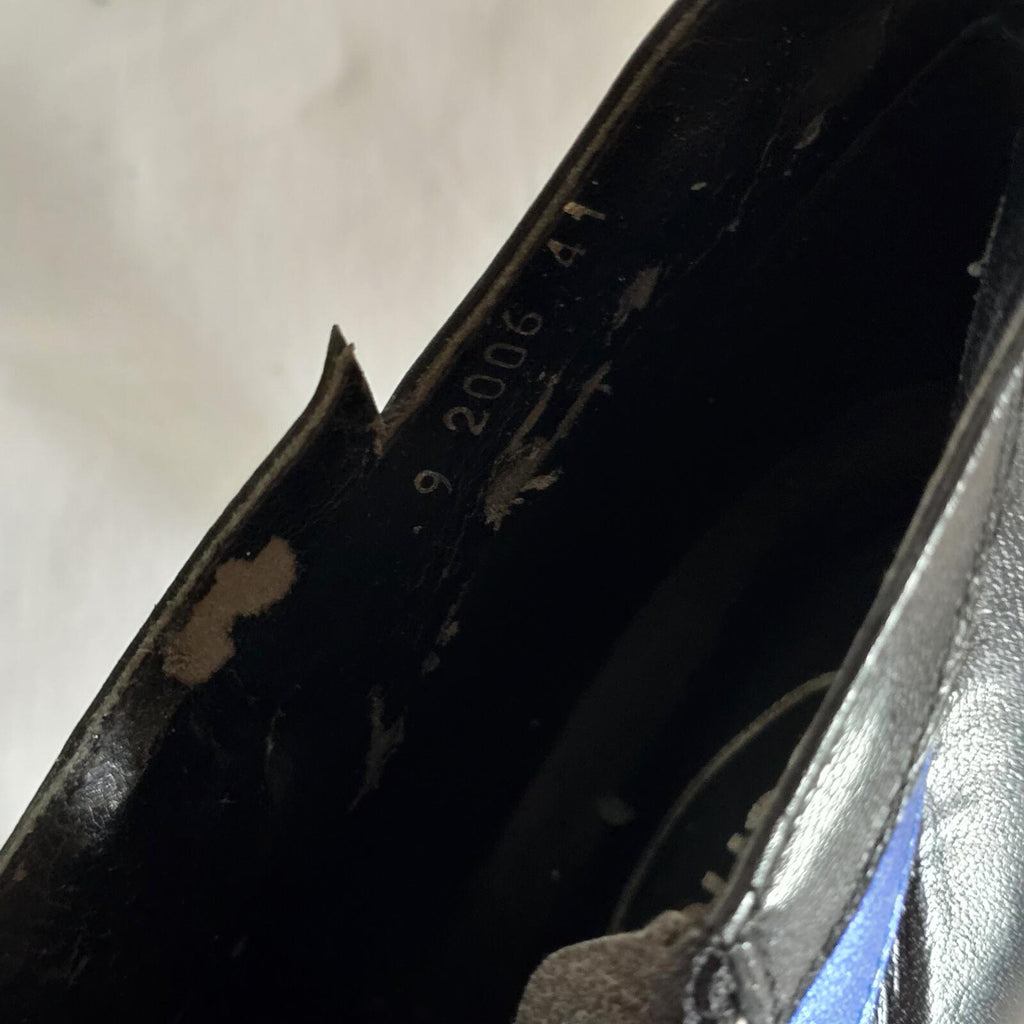 Ladies Schuh | Black Leather Petrol Flash | Ankle Boot | Size 7