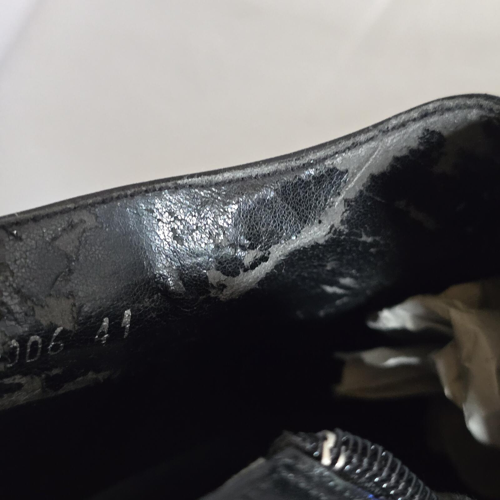 Ladies Schuh | Black Leather Petrol Flash | Ankle Boot | Size 7