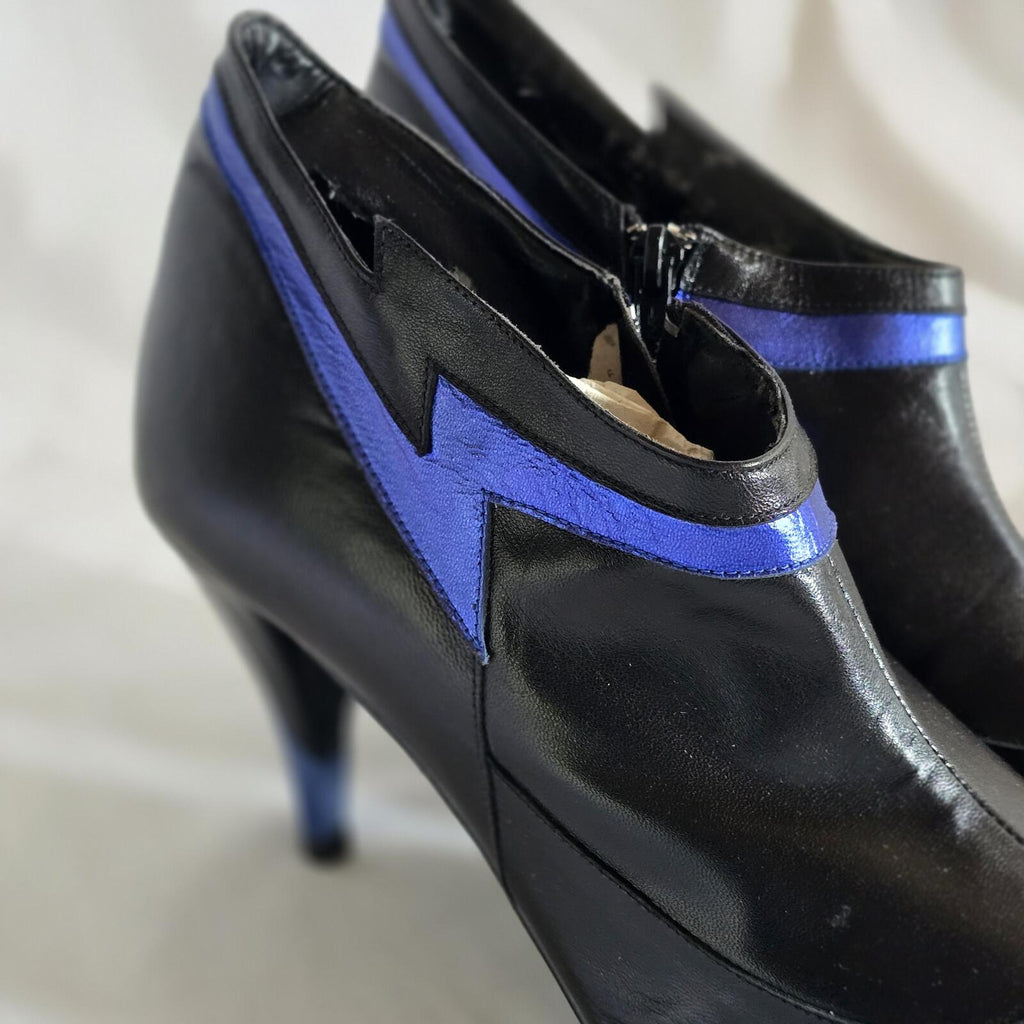 Ladies Schuh | Black Leather Petrol Flash | Ankle Boot | Size 7