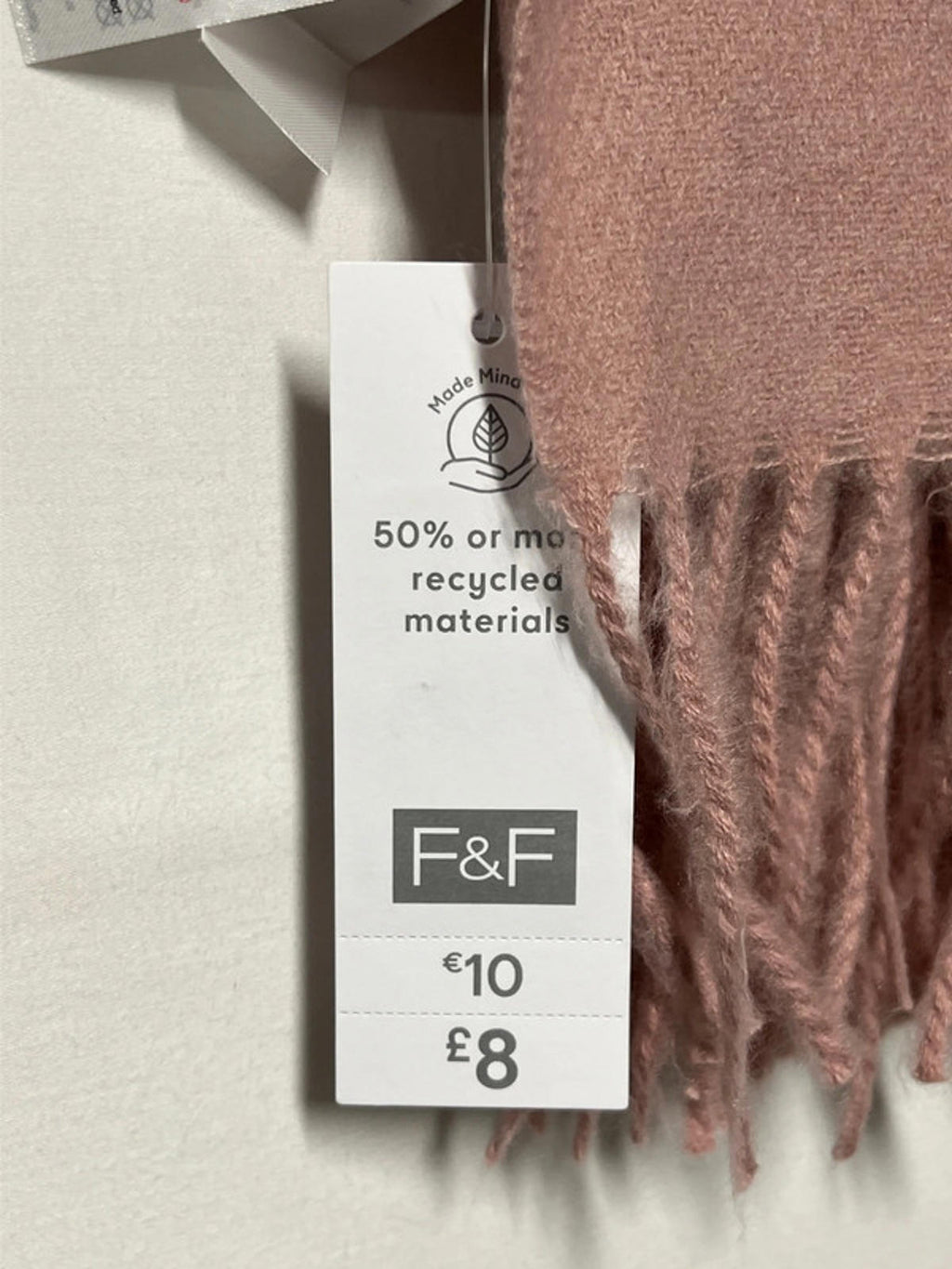 F&F Pink Scarf | Polyester/Viscose Blend
