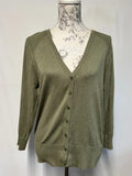Red Herring | 14 | Khaki Cardigan | Viscose/Nylon blend