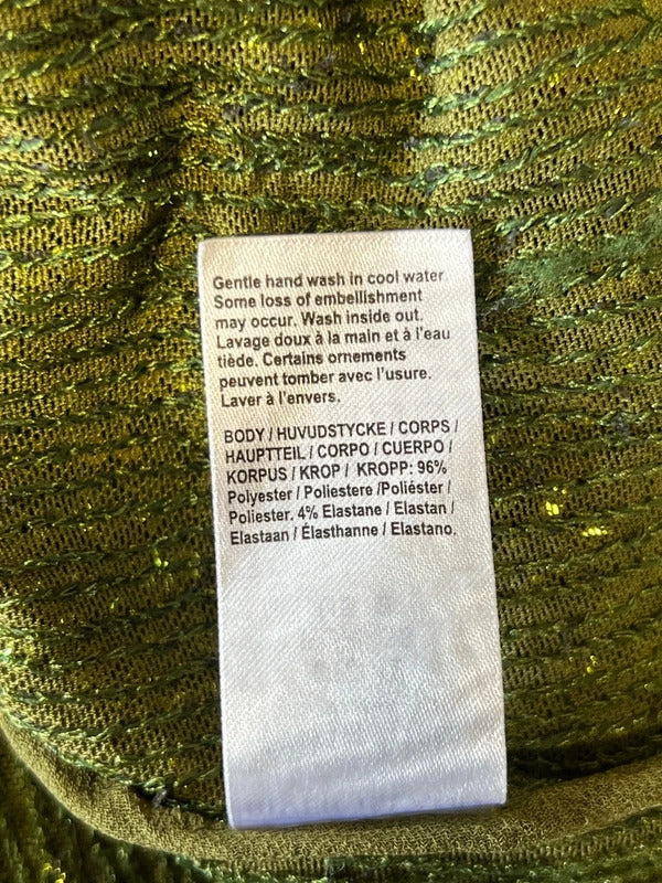 River Island | Size 12 | Y2K Olive Sequin vest top
