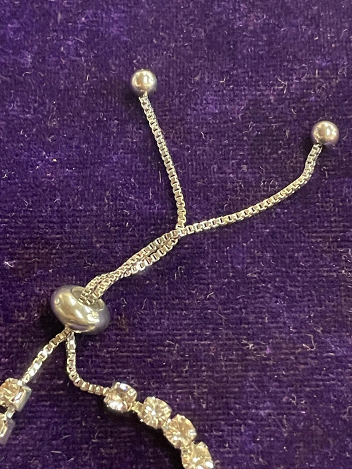 White Metal Diamanté Bracelet | Adjustable | Evening Wear
