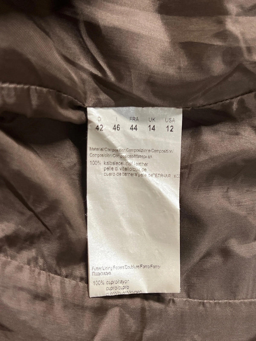Hugo Boss| Brown Leather Jacket | Size 14