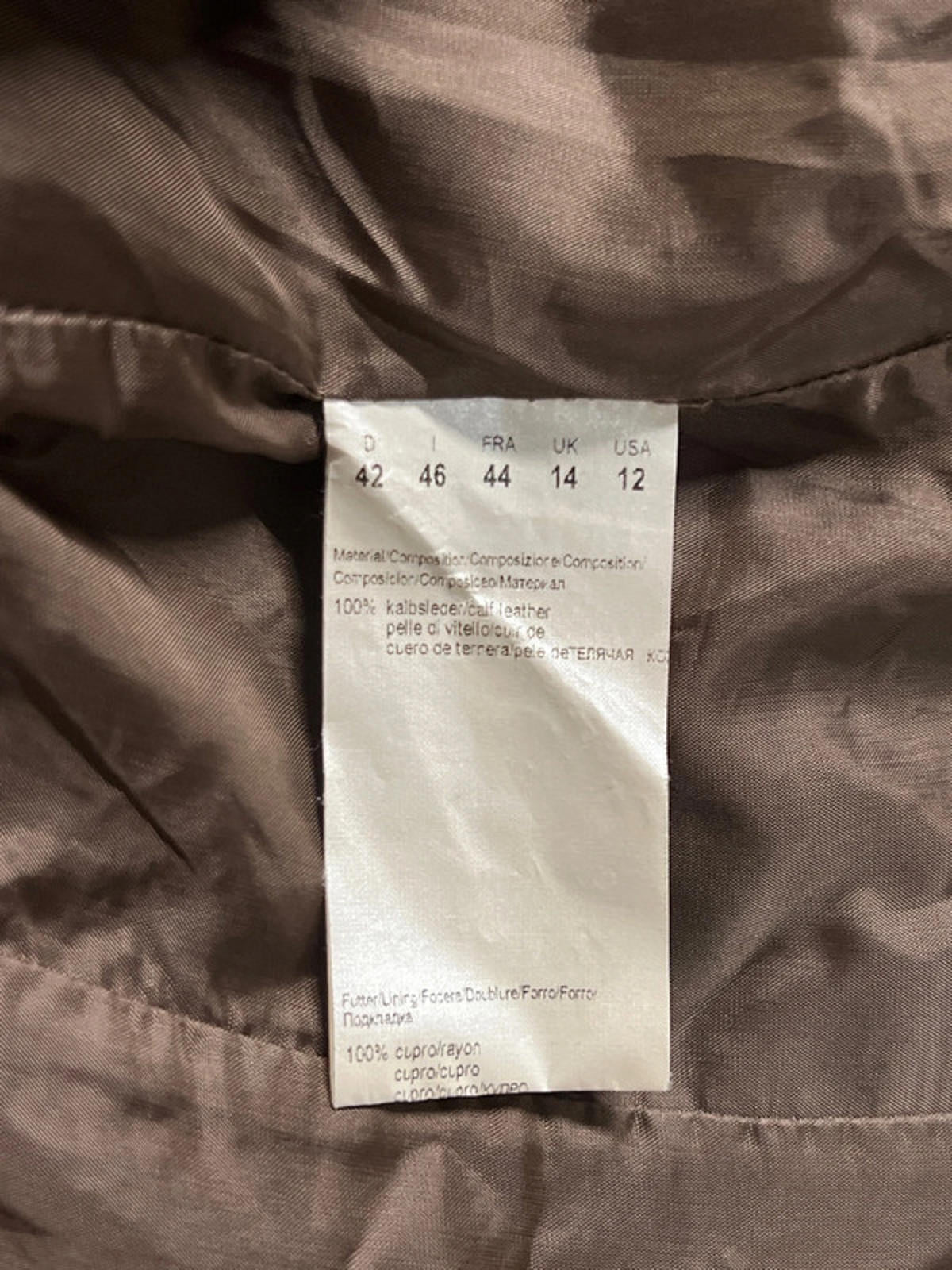 Hugo Boss| Brown Leather Jacket | Size 14