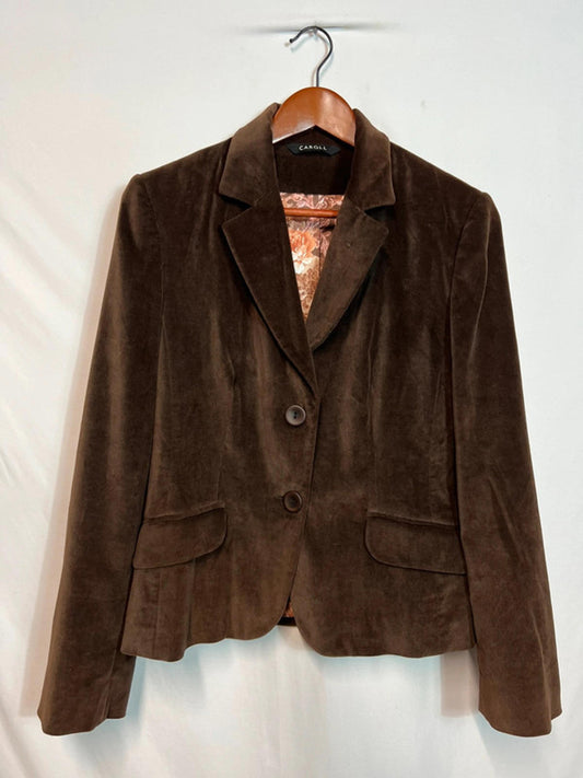 Carolle | Size 42 (12-14) | Chocolate Brown Suede Style Jacket |