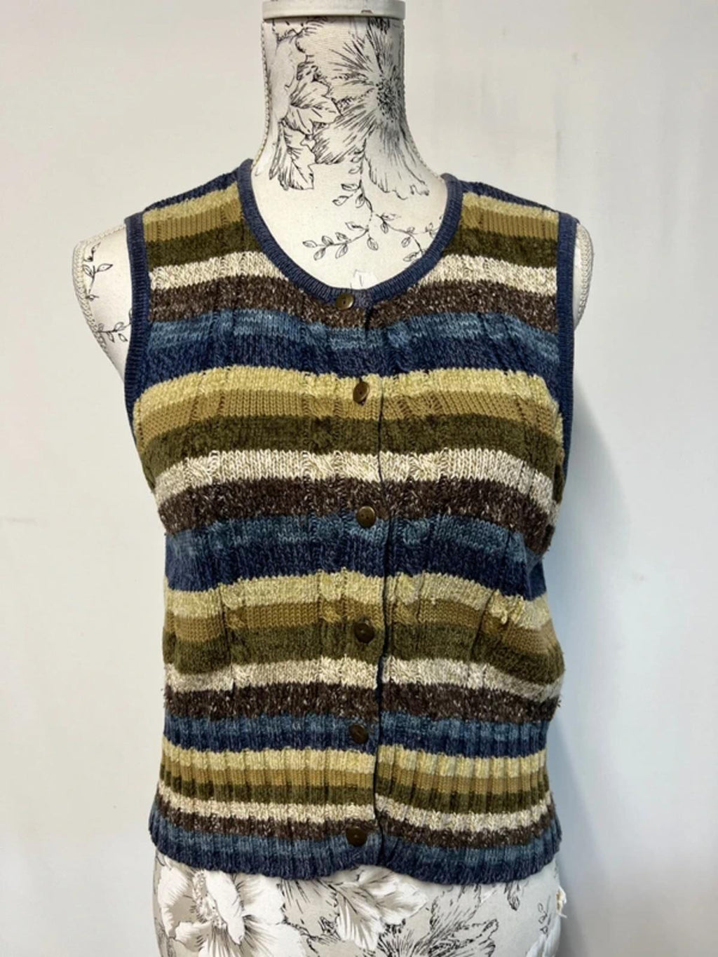 Lizwear | S | Cotton Striped Blue/Beige Bolero