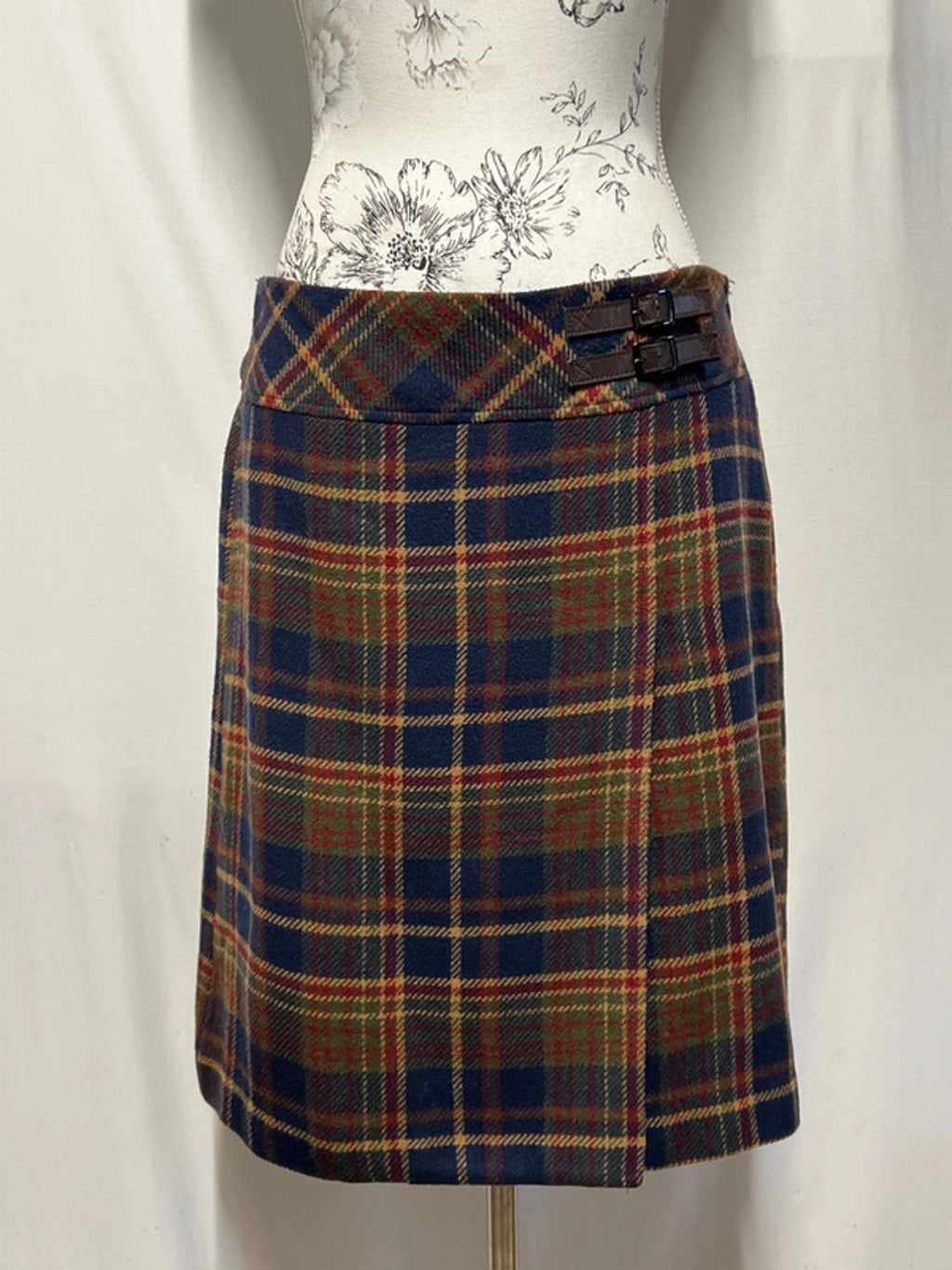 Vintage Country Rose Check Skirt | Size 12 |  Good Condition