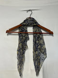 Vintage Style Ladies Scarf | Blue and Yellow