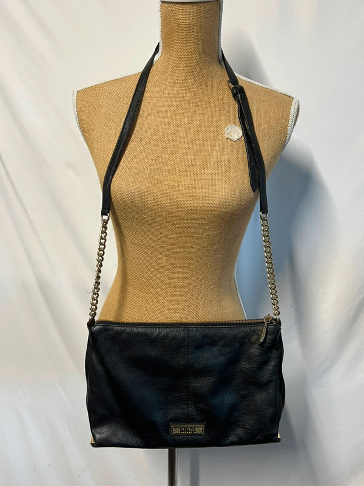 Vintage Biba | Black Leather Handbag/Shoulderbag | 100% Leather