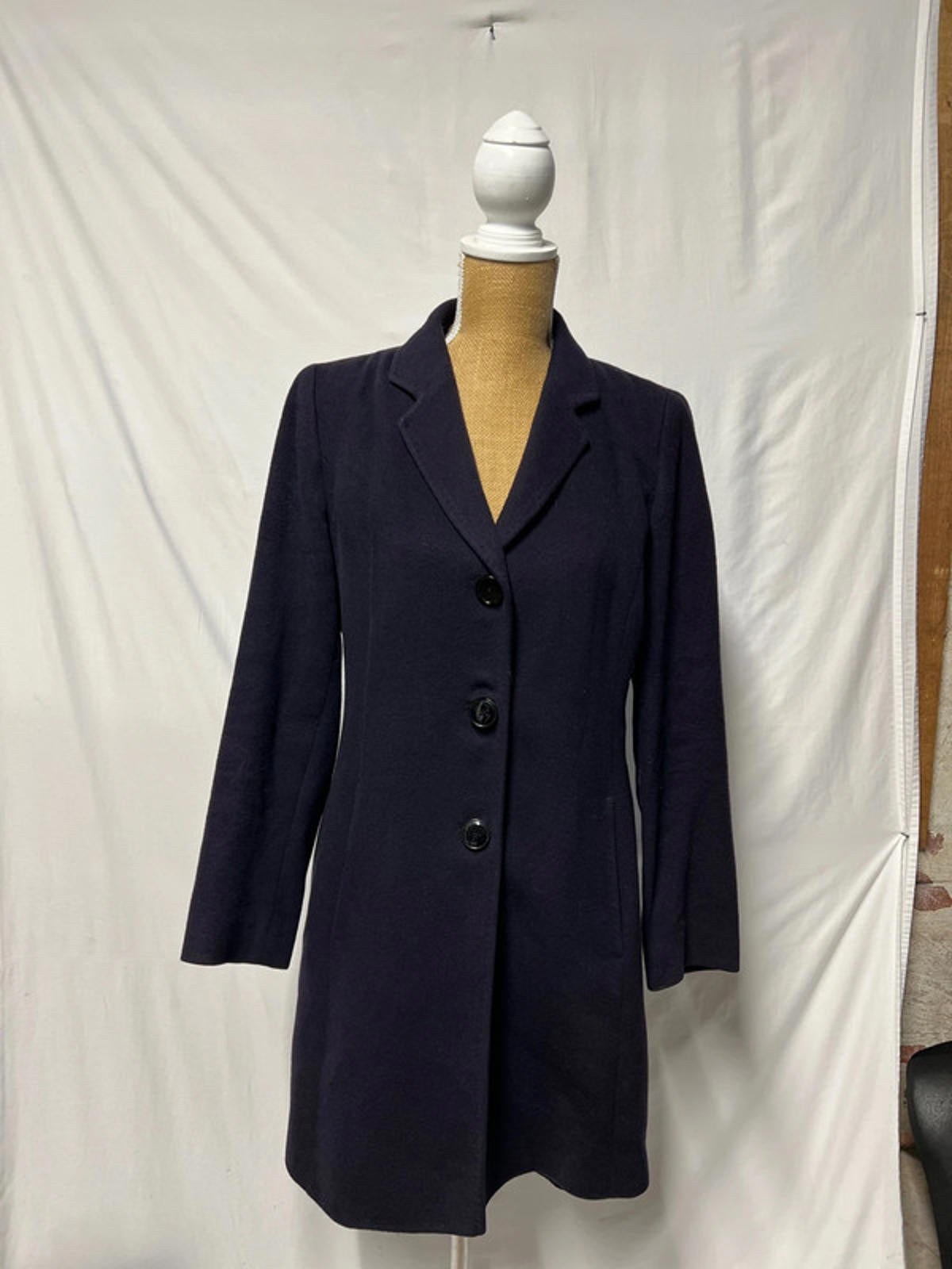 Vintage Navy Madeleine Trenchcoat | 10 | Viscose Blend