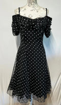 Berkterex 1980’s Party Dress | Size 12 | Black polka dot