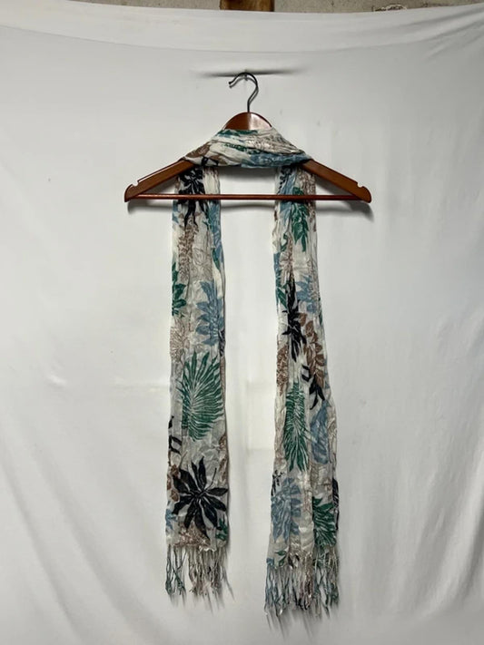 Vintage Ladies Scarf | Mixed Leaf Pattern