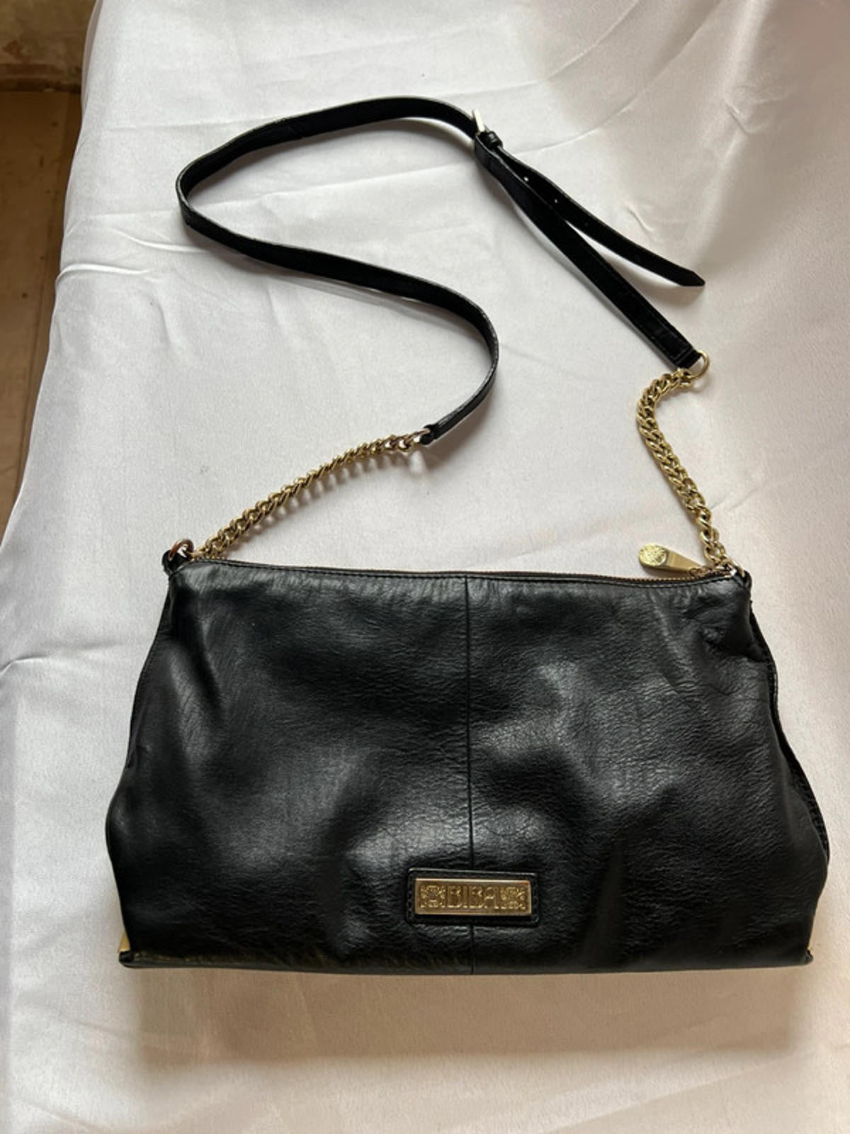 Vintage Biba | Black Leather Handbag/Shoulderbag | 100% Leather