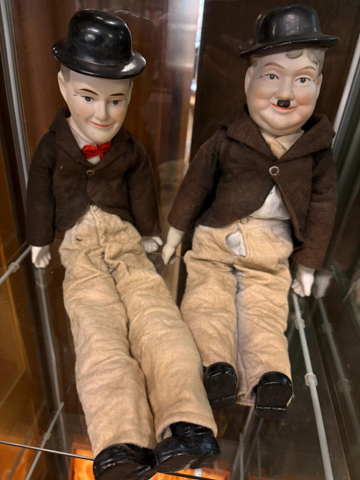 Rare vintage Laurel and Hardy porcelain dolls