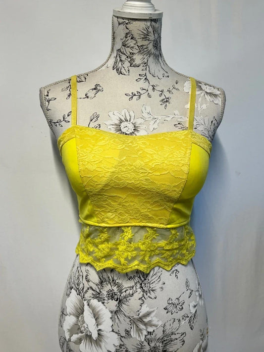Cherry Koko | S | Lovely Yellow Cami Style Crop Top