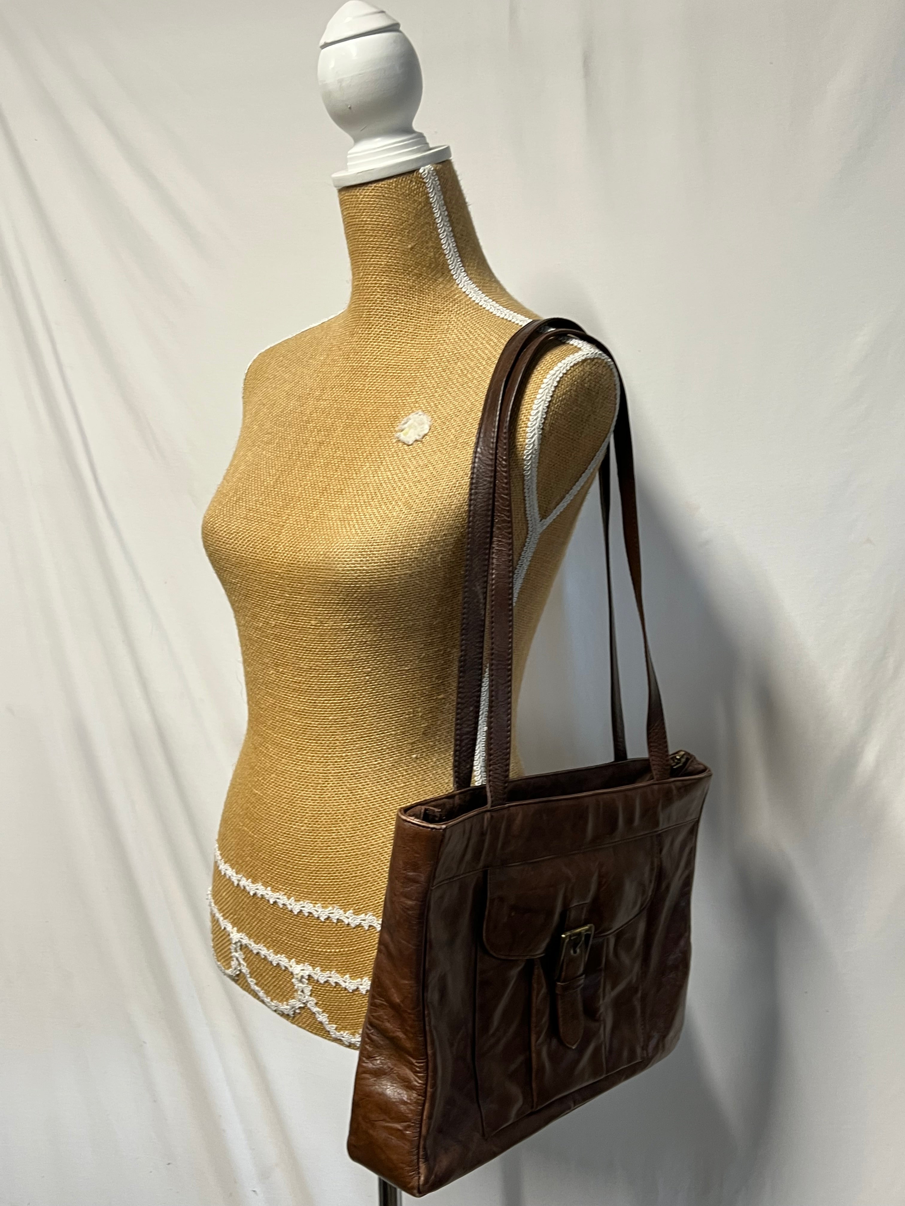 Brown leather bag