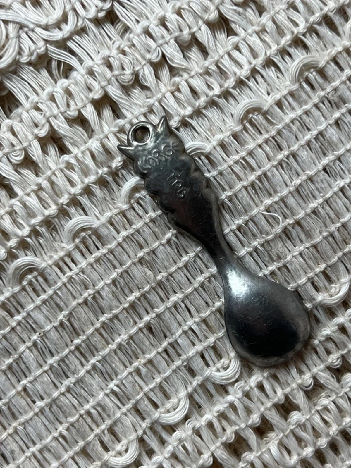 Vintage TBP Norwegian pewter salt spoon | Tin