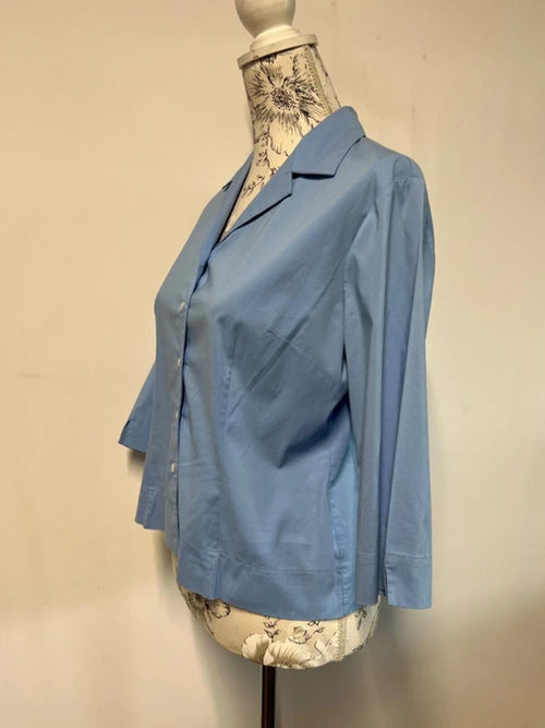 BHS | 12 | 3/4 Pale blue shirt | Cotton/Polyester blend