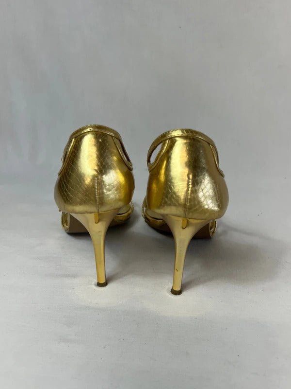 No Doubt | Size 6 | Y2K Gold Toned Strappy Heels