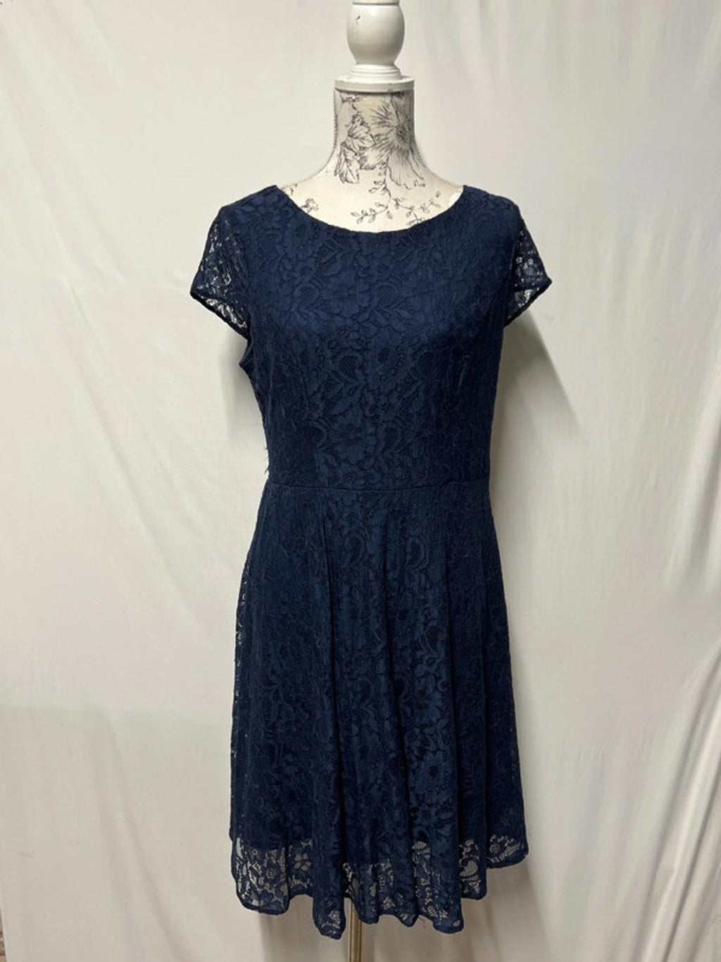 F&F | 14 | Navy Blue Lace Dress | Nylon/Polyester
