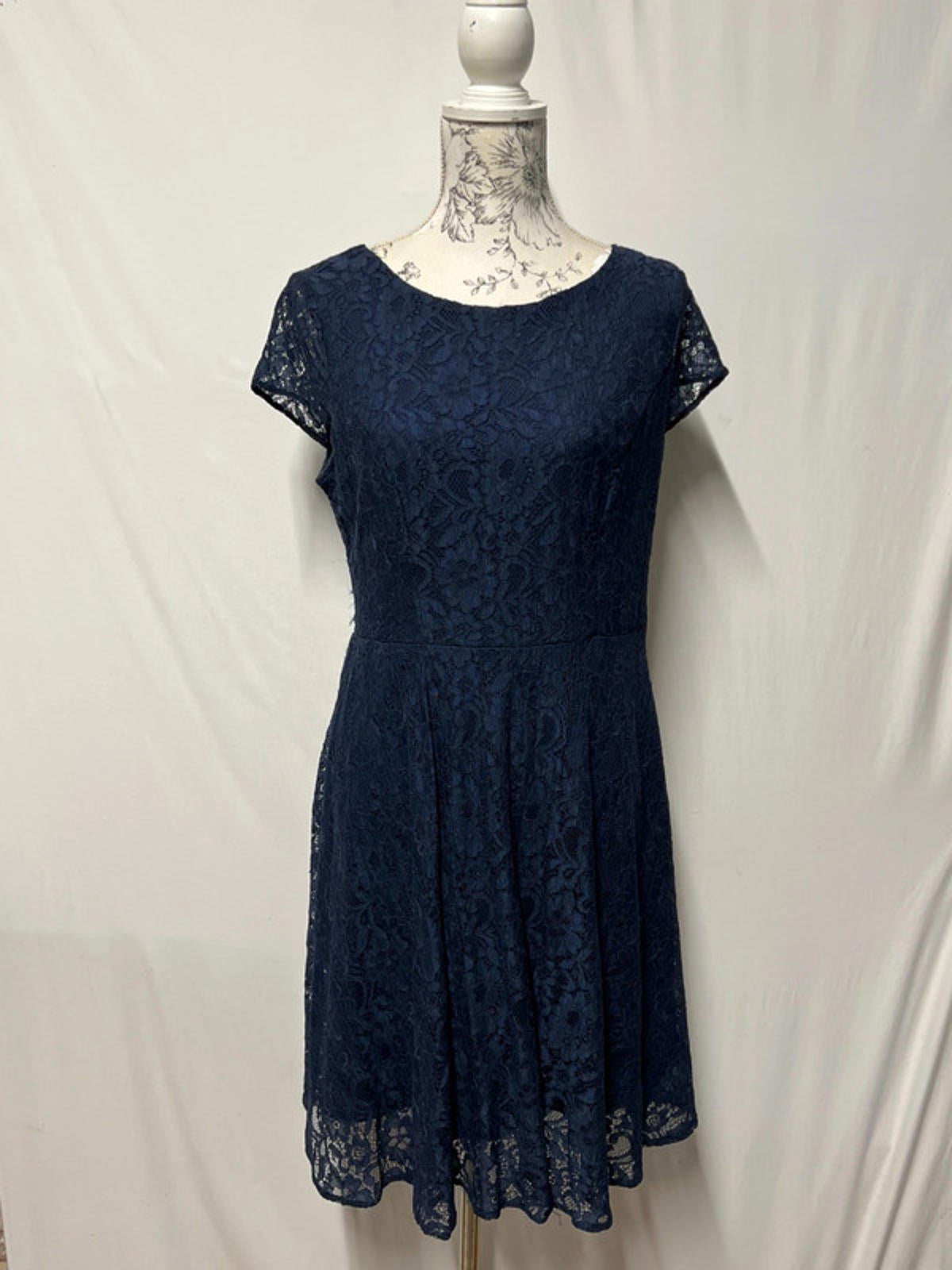 F&F | 14 | Navy Blue Lace Dress | Nylon/Polyester