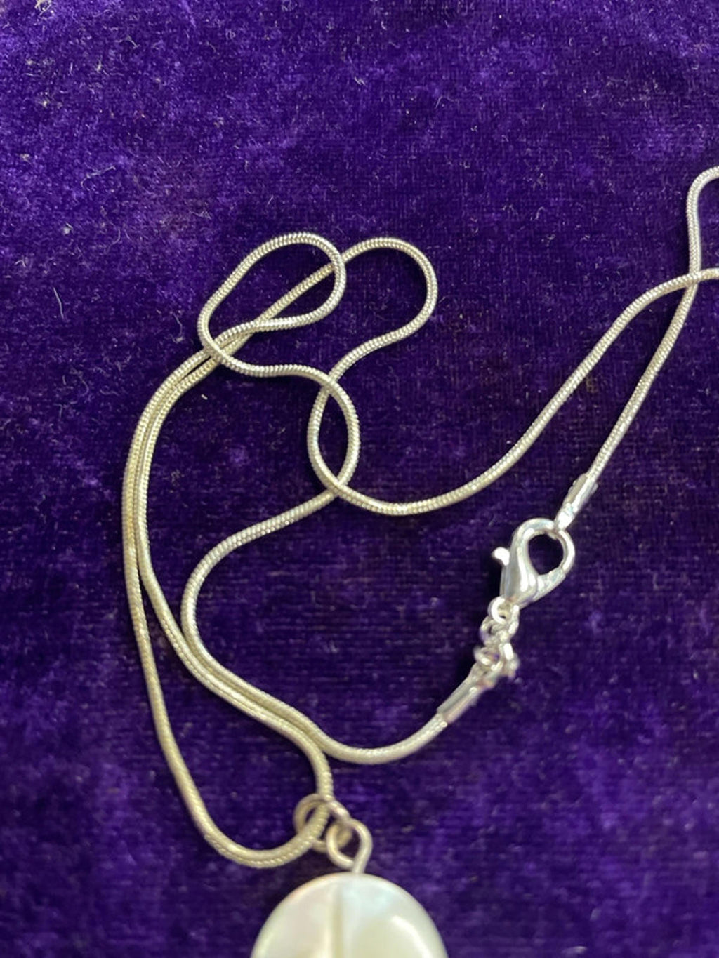 Silver and mother of pearl necklace