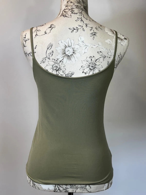 Castelli | Size 14 | Y2K Essential Khaki spaghetti strap vest top