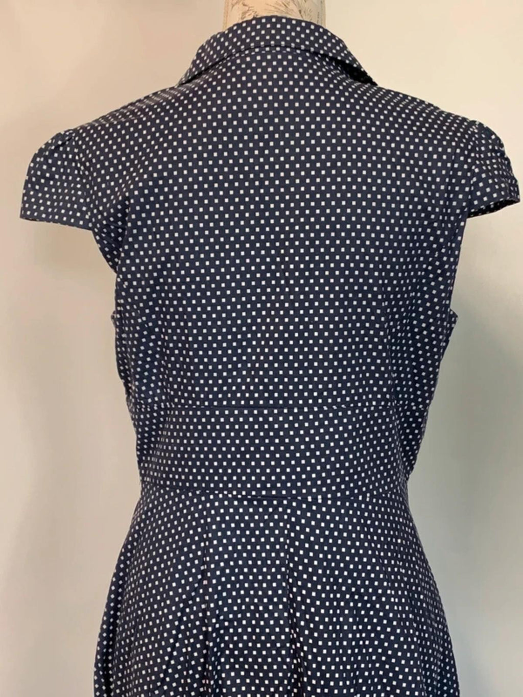 Lindy Bop | Size 16 | Ladies Navy Square/Polka dot dress | 100% Cotton