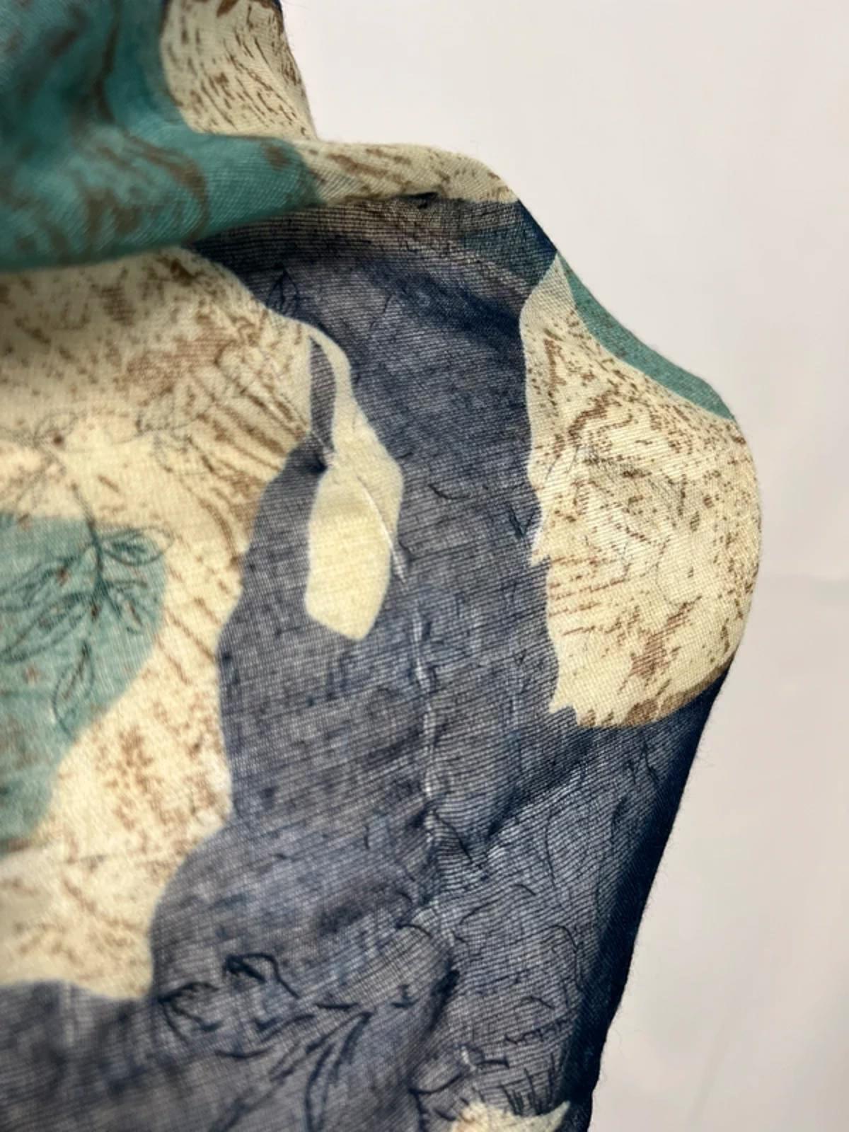 Vintage Ladies Scarf | Turquoise/Navy/Brown