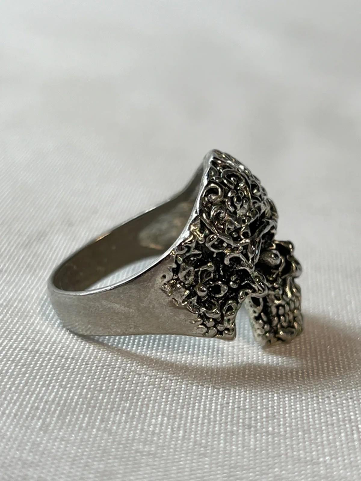 Vintage Style | Silver Tone Skull Ring |