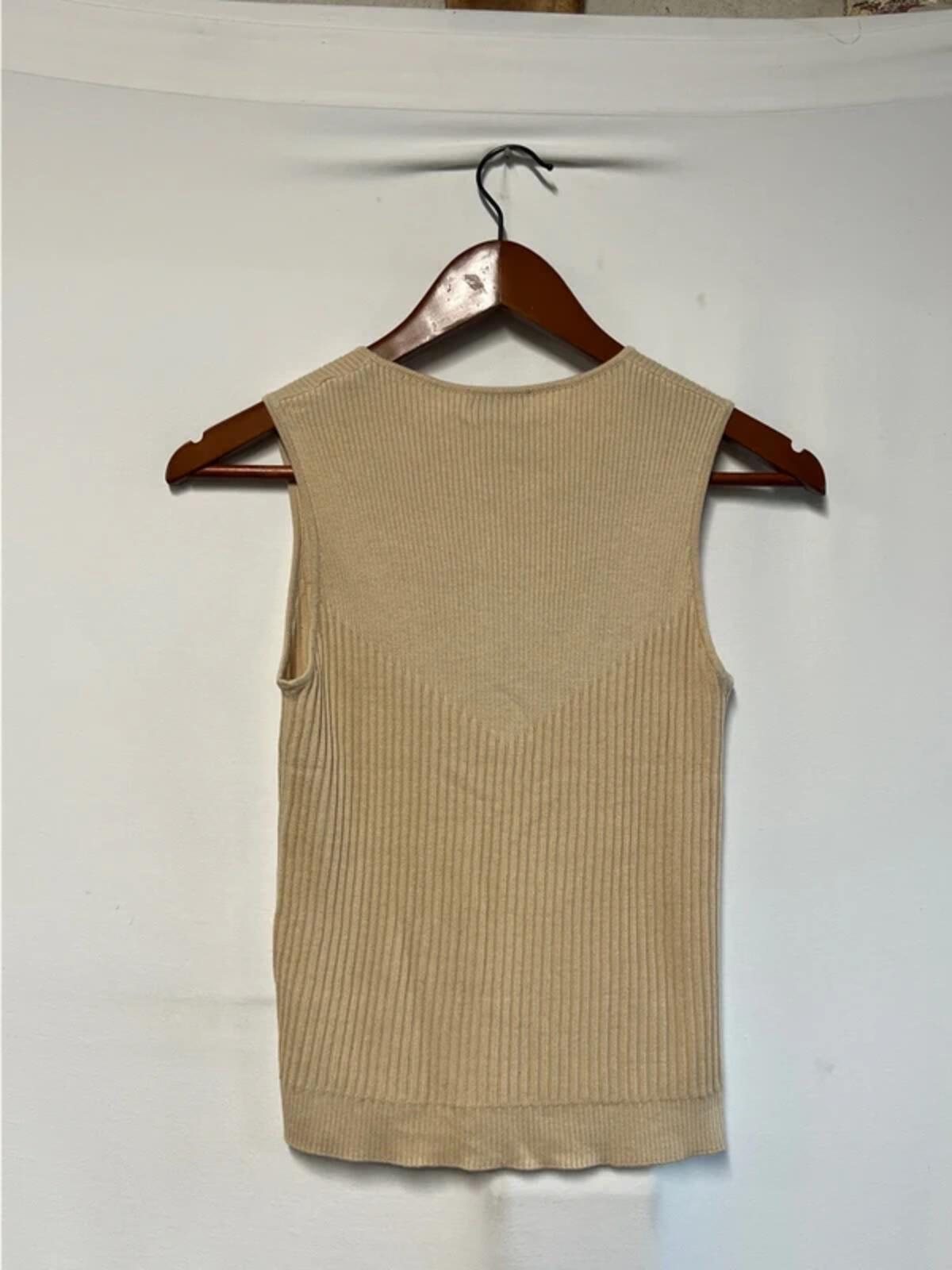 Episode | M | Beige 100% Cotton ribbed vest top