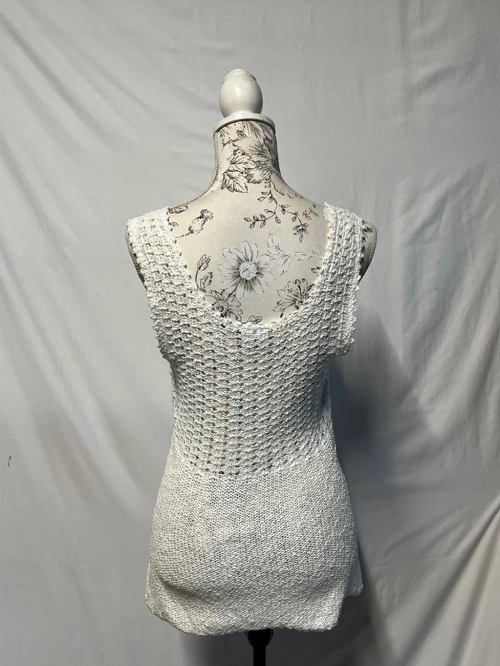 Next | White Knit/Crochet Style Vest | Size 12 | 100% Cotton