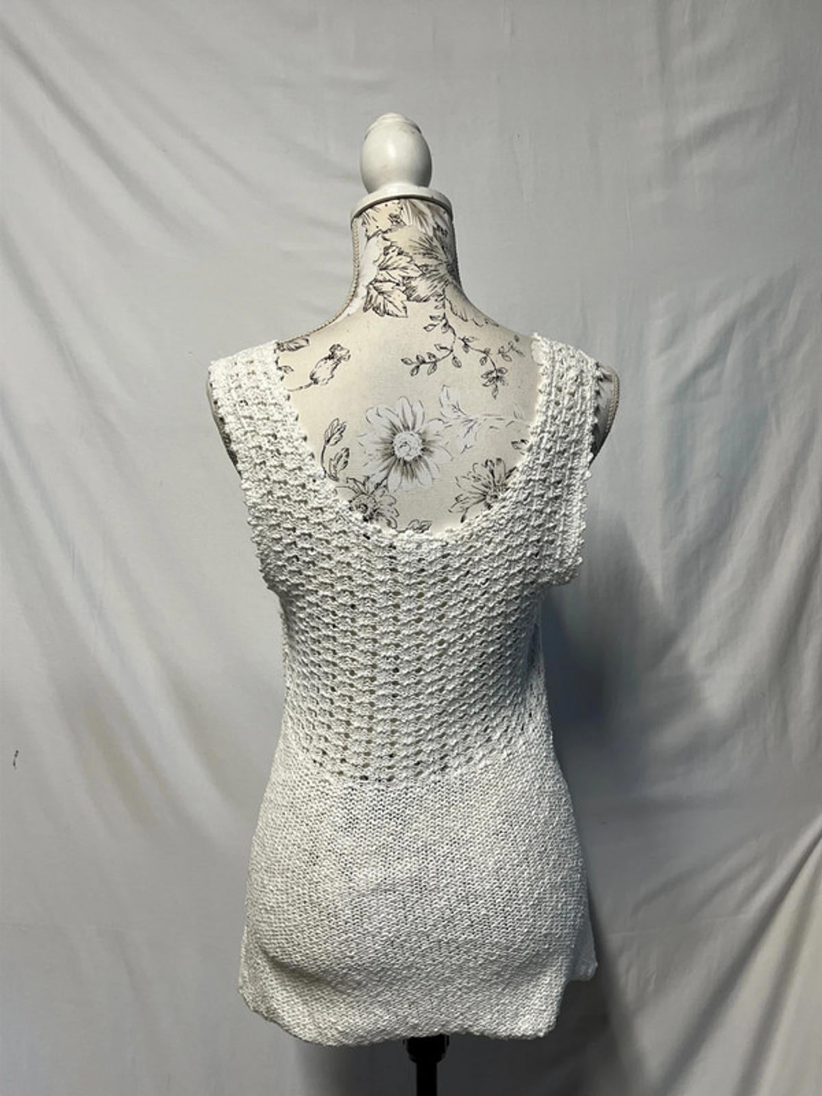 Next | White Knit/Crochet Style Vest | Size 12 | 100% Cotton