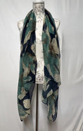 Vintage Ladies Scarf | Turquoise/Navy/Brown