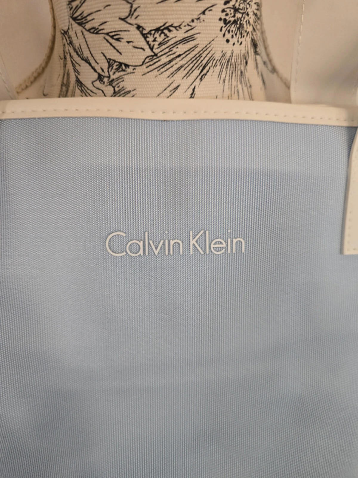 Brand new pale blue and white Calvin Klein holdall