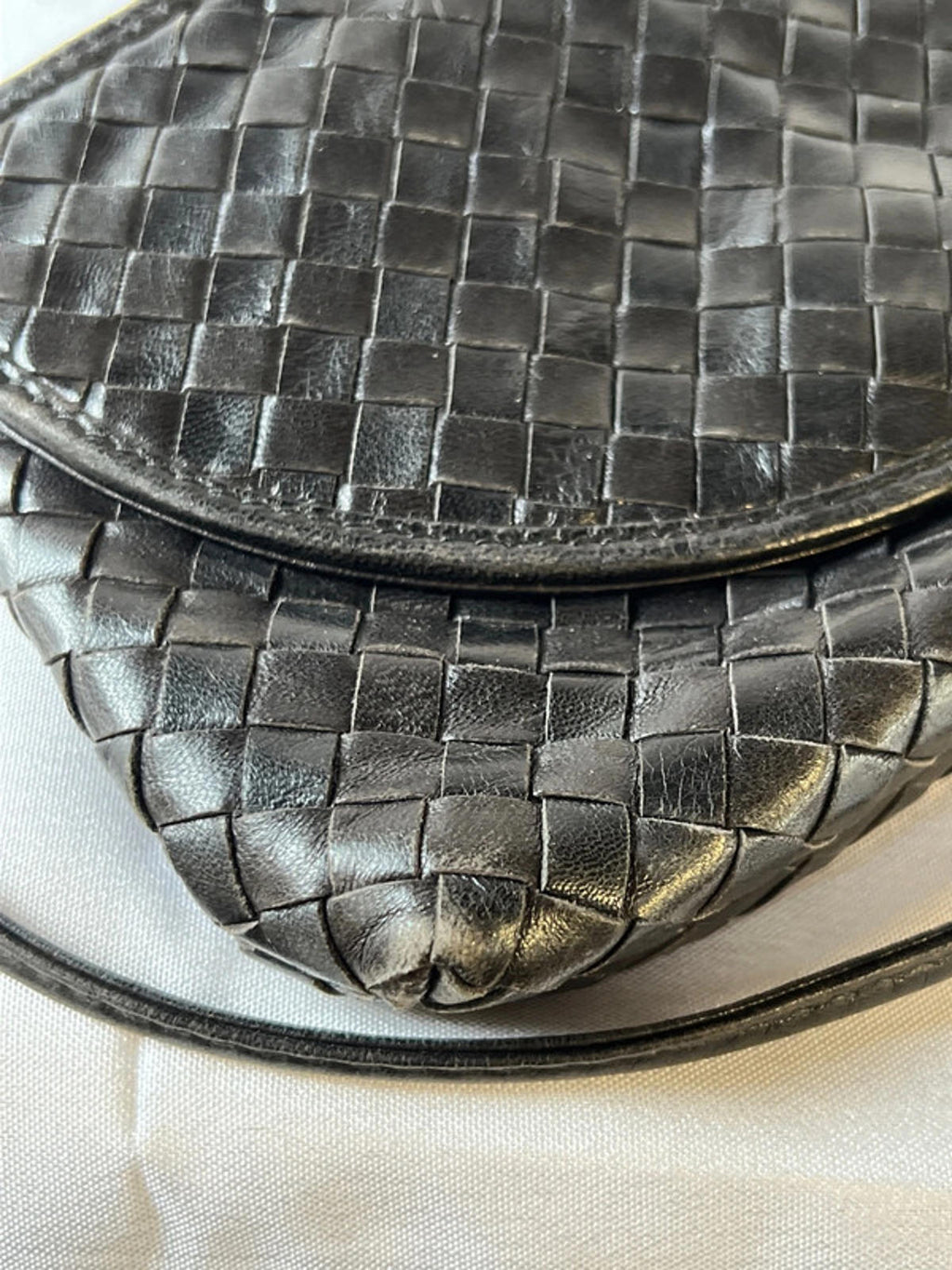 Genuine Vintage Cosci | Black woven handbag | Leather