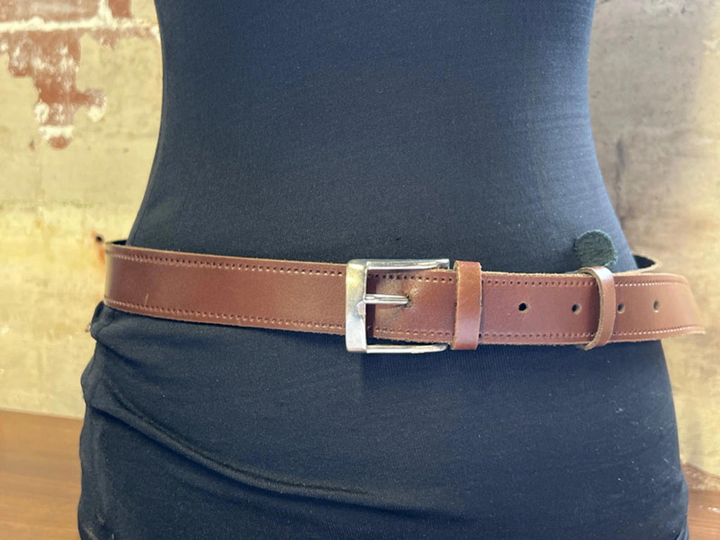 Vintage French Belt | Brown Calf Leather