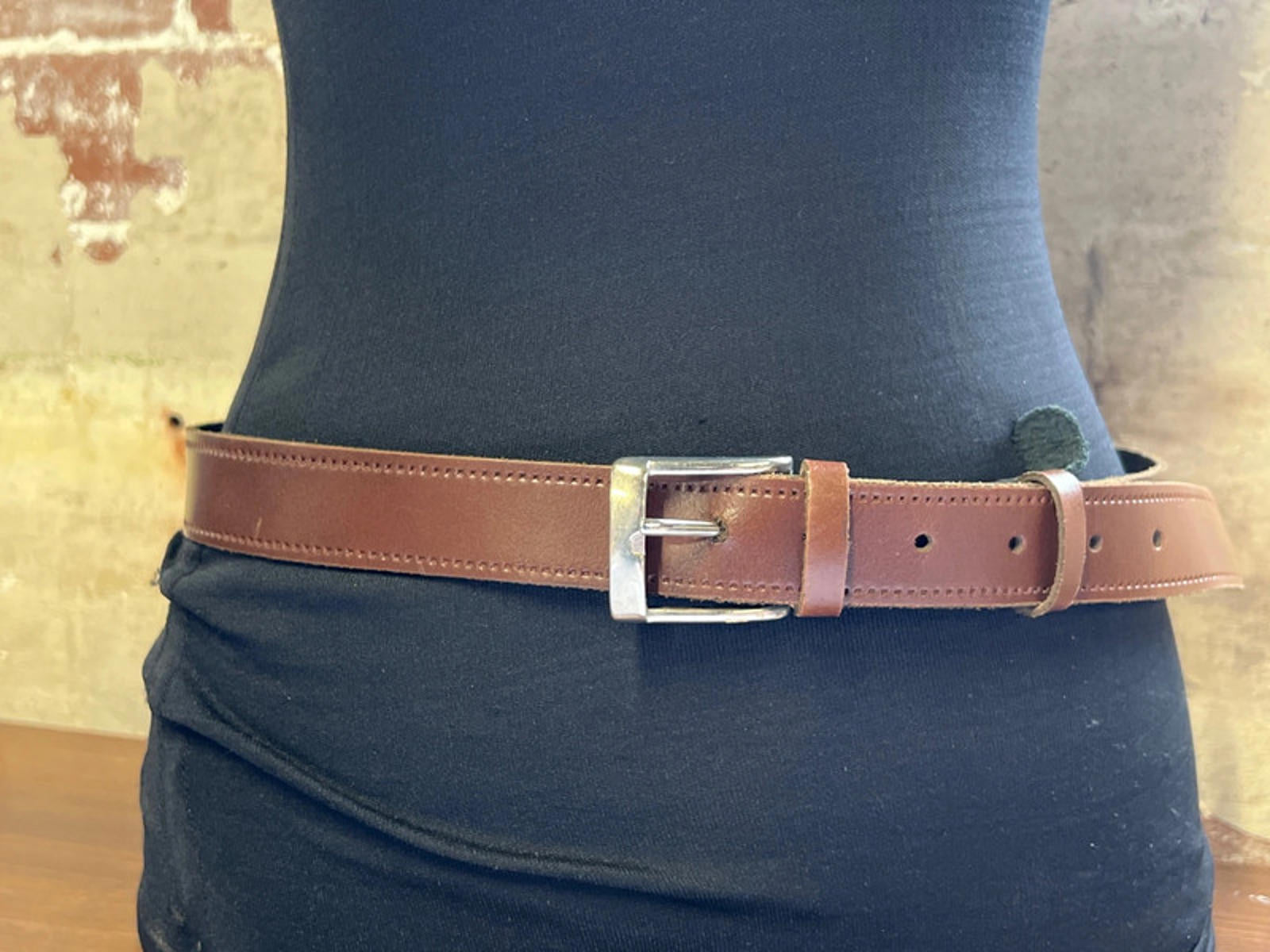 Vintage French Belt | Brown Calf Leather