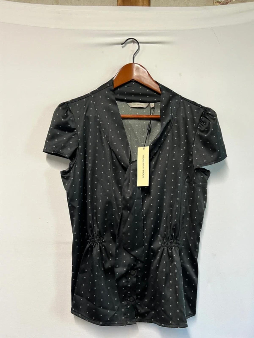 Rocha John Rocha | 14 | Black polka dot Blouse/Shirt