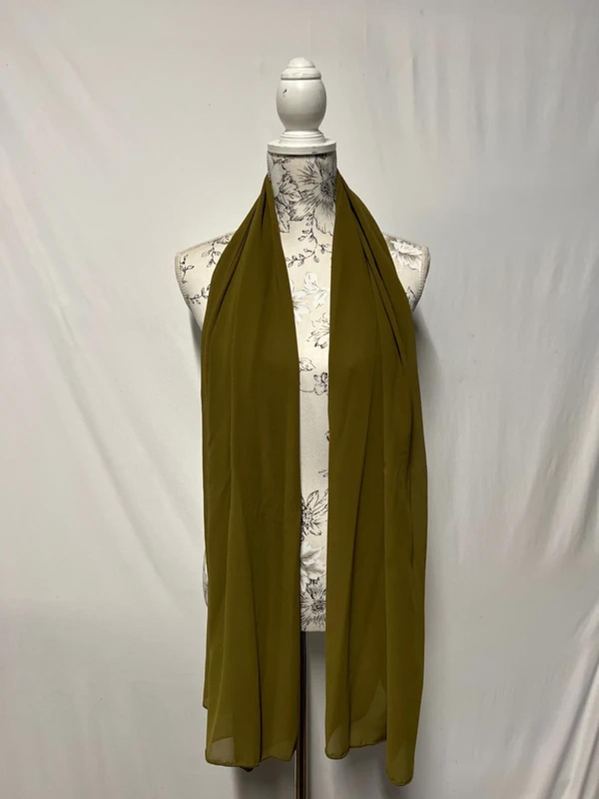 Khaki Chiffon Scarf | New No Tags