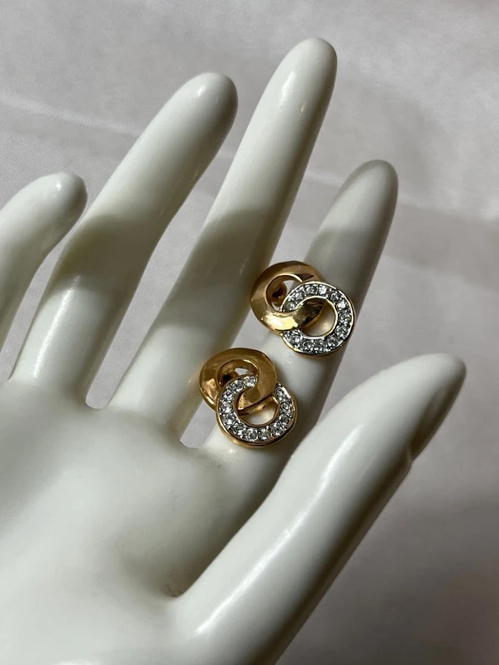 Gold Colored Diamanté Earrings