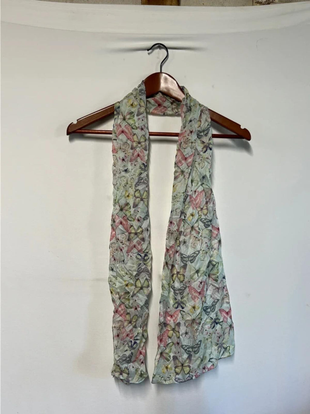Vintage style thin scarf with butterflies